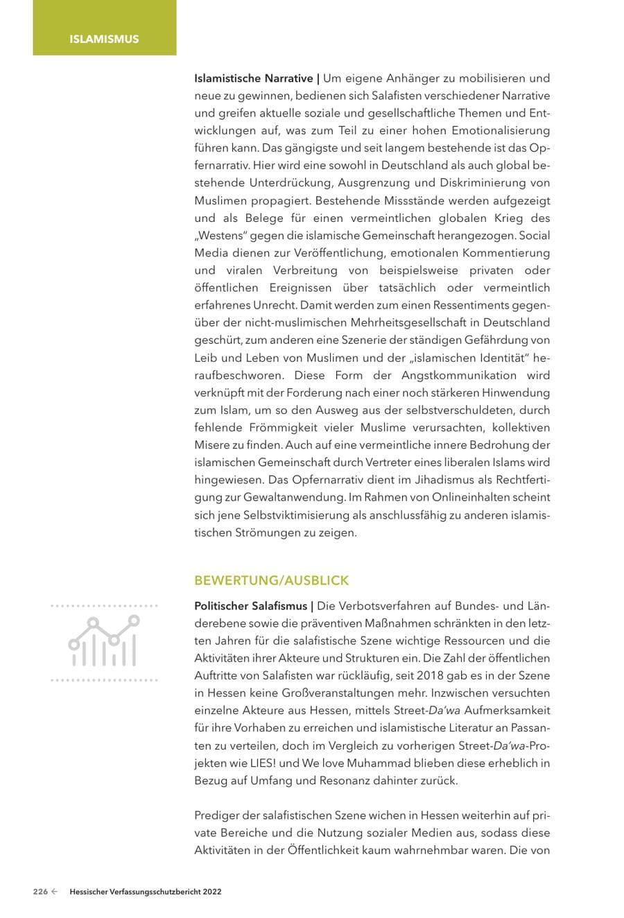 Seite 228 des Verfassungsschutzbericht 2022 Hessen