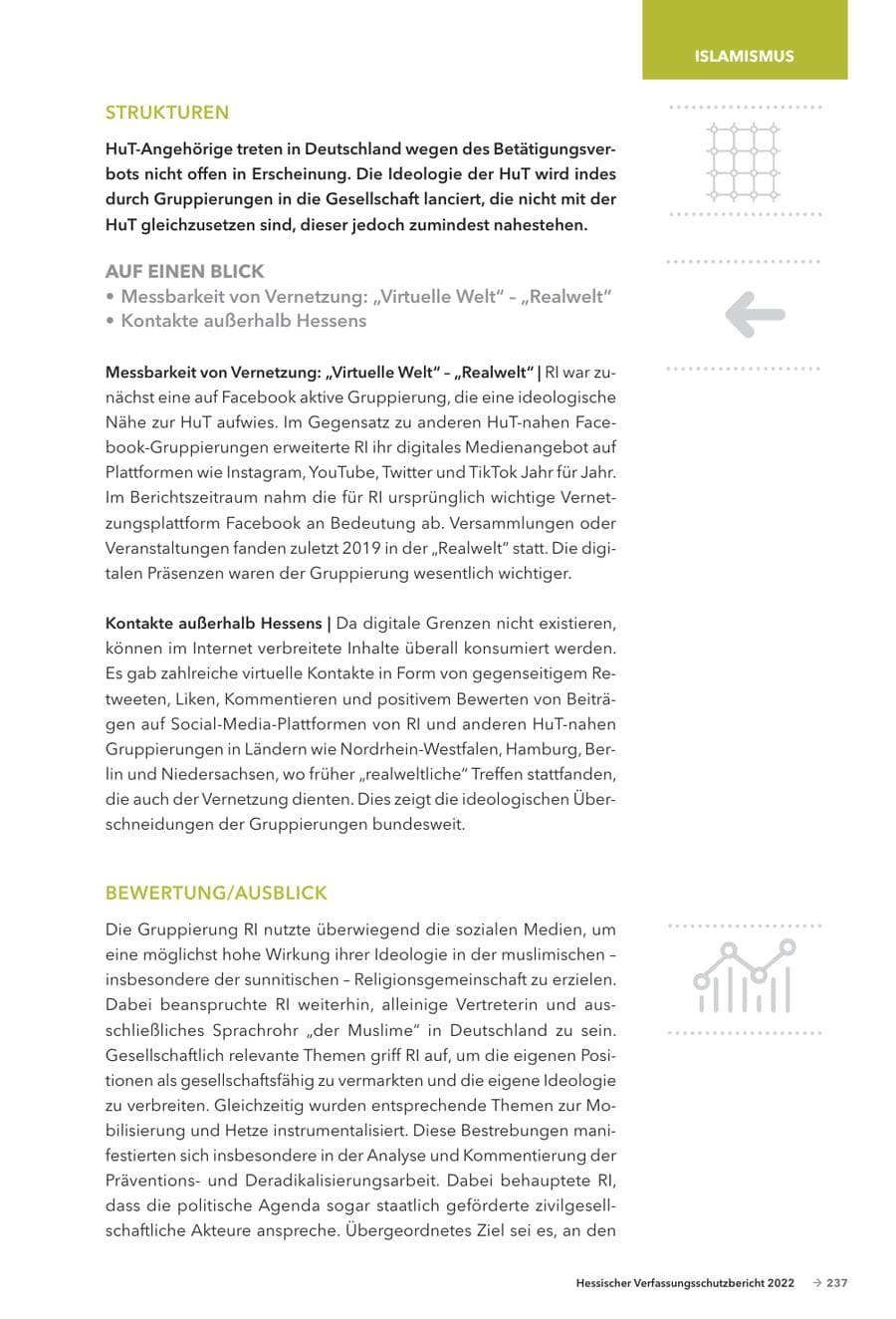 Seite 239 des Verfassungsschutzbericht 2022 Hessen