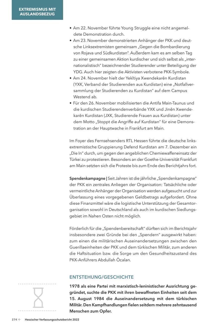 Seite 276 des Verfassungsschutzbericht 2022 Hessen