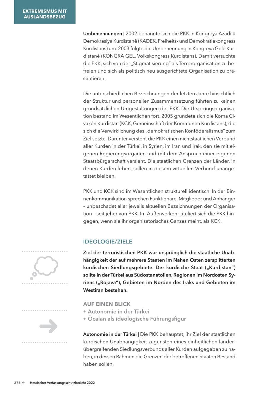 Seite 278 des Verfassungsschutzbericht 2022 Hessen