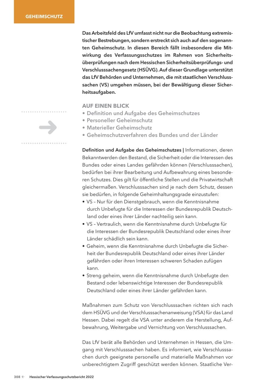 Seite 310 des Verfassungsschutzbericht 2022 Hessen