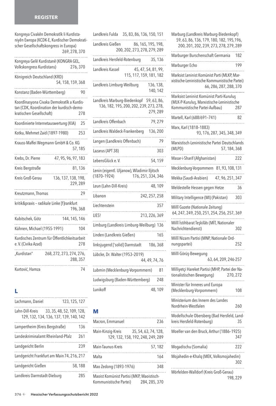 Seite 378 des Verfassungsschutzbericht 2022 Hessen