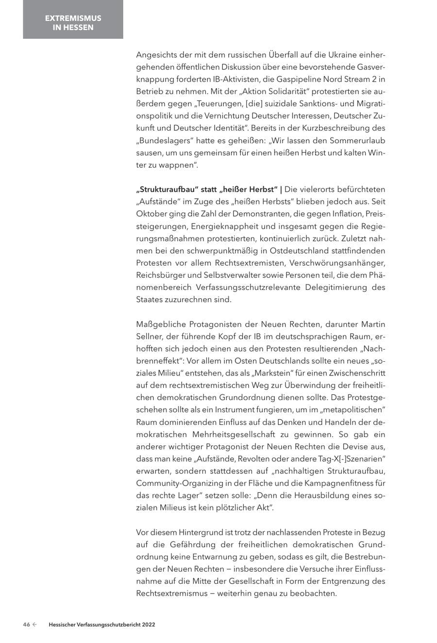 Seite 48 des Verfassungsschutzbericht 2022 Hessen