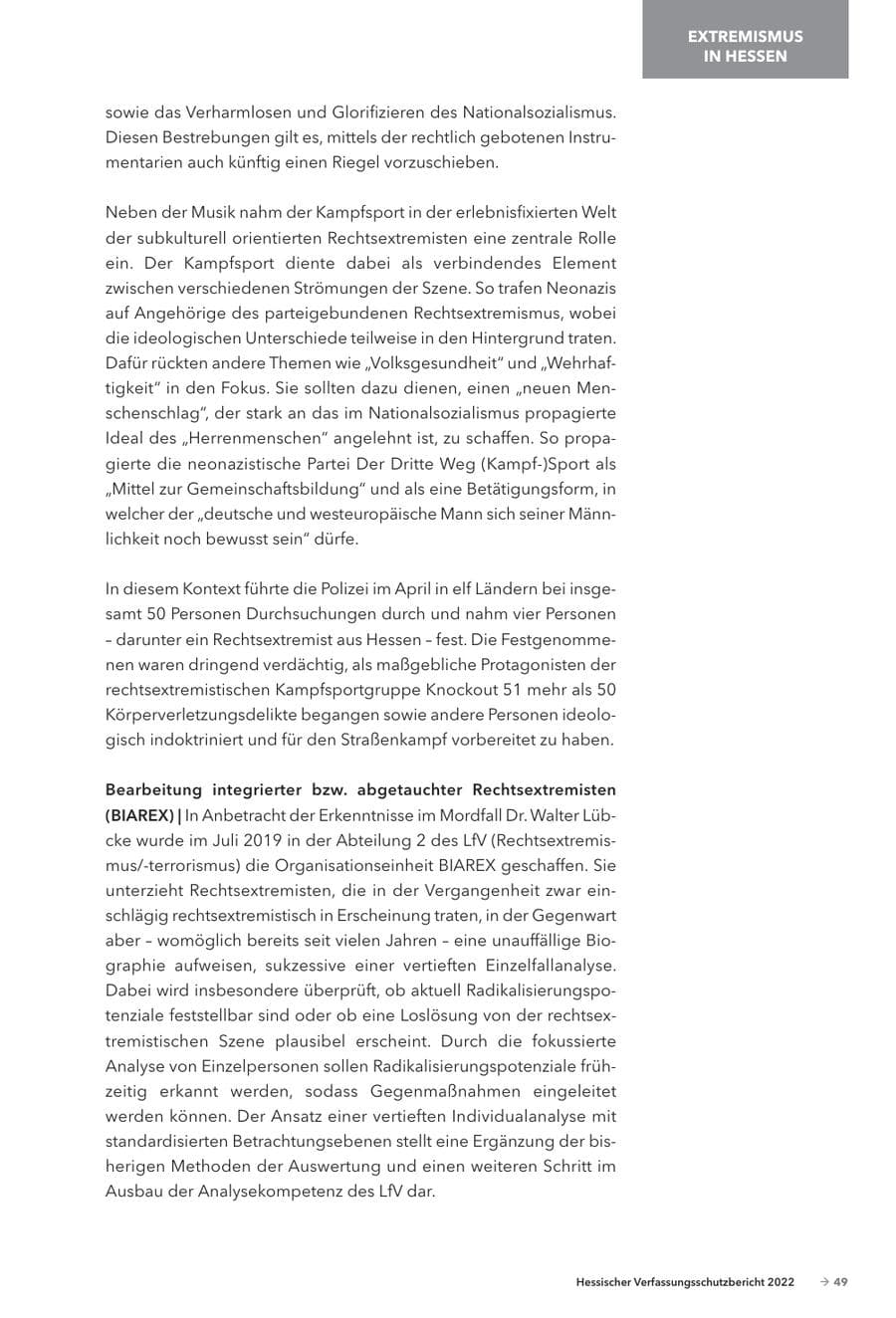 Seite 51 des Verfassungsschutzbericht 2022 Hessen