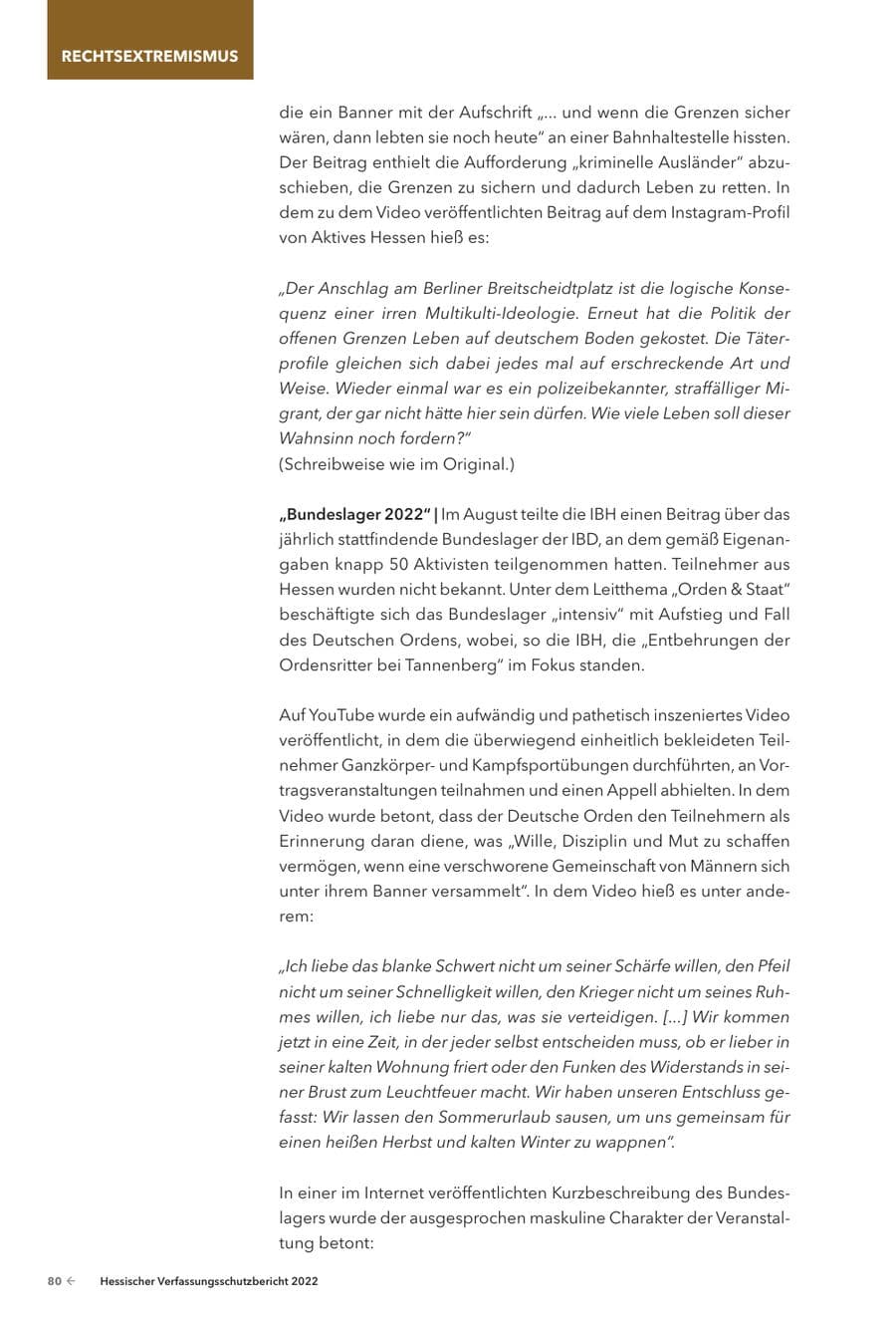 Seite 82 des Verfassungsschutzbericht 2022 Hessen