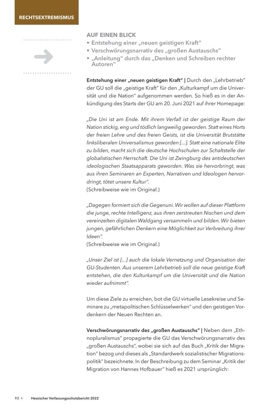 Seite 94 des Verfassungsschutzbericht 2022 Hessen