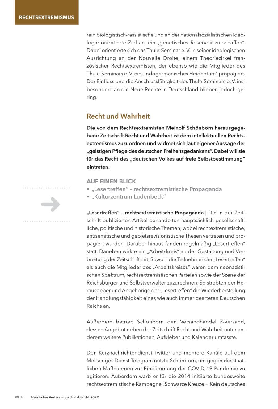 Seite 100 des Verfassungsschutzbericht 2022 Hessen