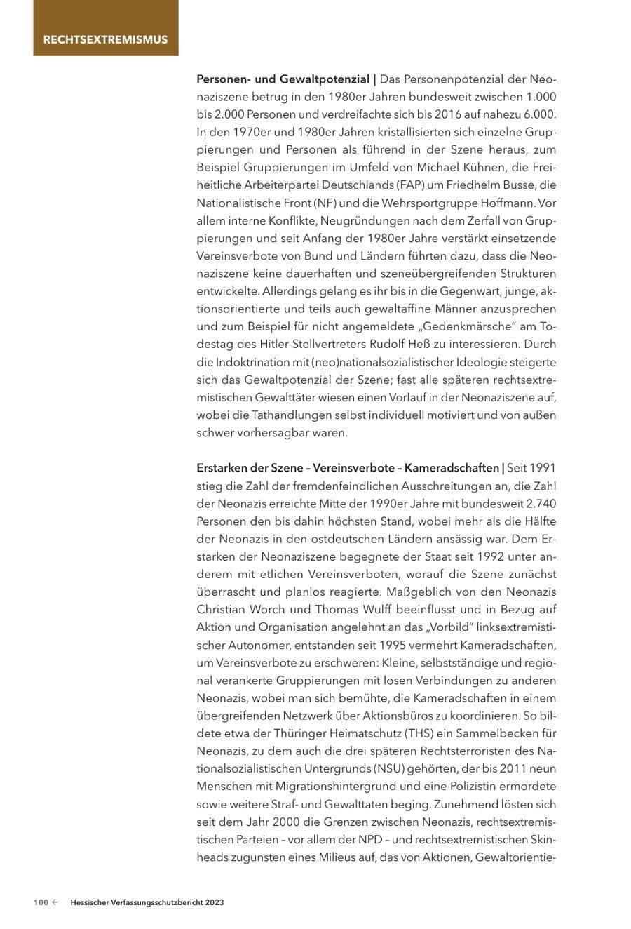 Seite 102 des Verfassungsschutzbericht 2023 Hessen
