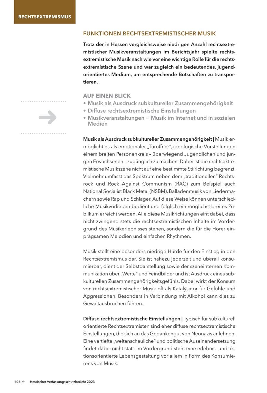 Seite 108 des Verfassungsschutzbericht 2023 Hessen