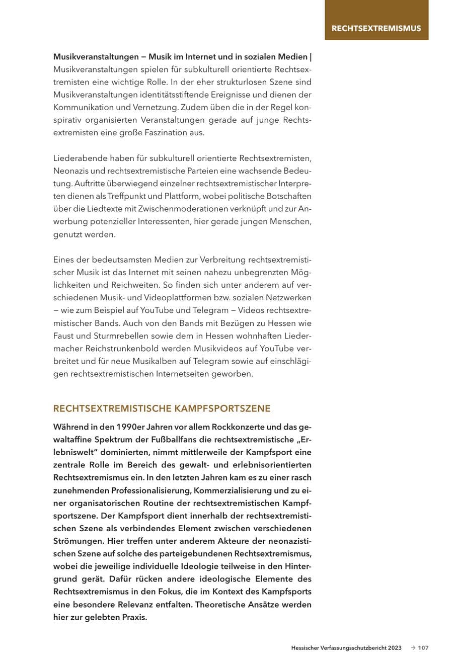 Seite 109 des Verfassungsschutzbericht 2023 Hessen