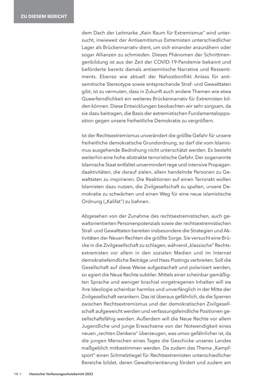 Seite 12 des Verfassungsschutzbericht 2023 Hessen