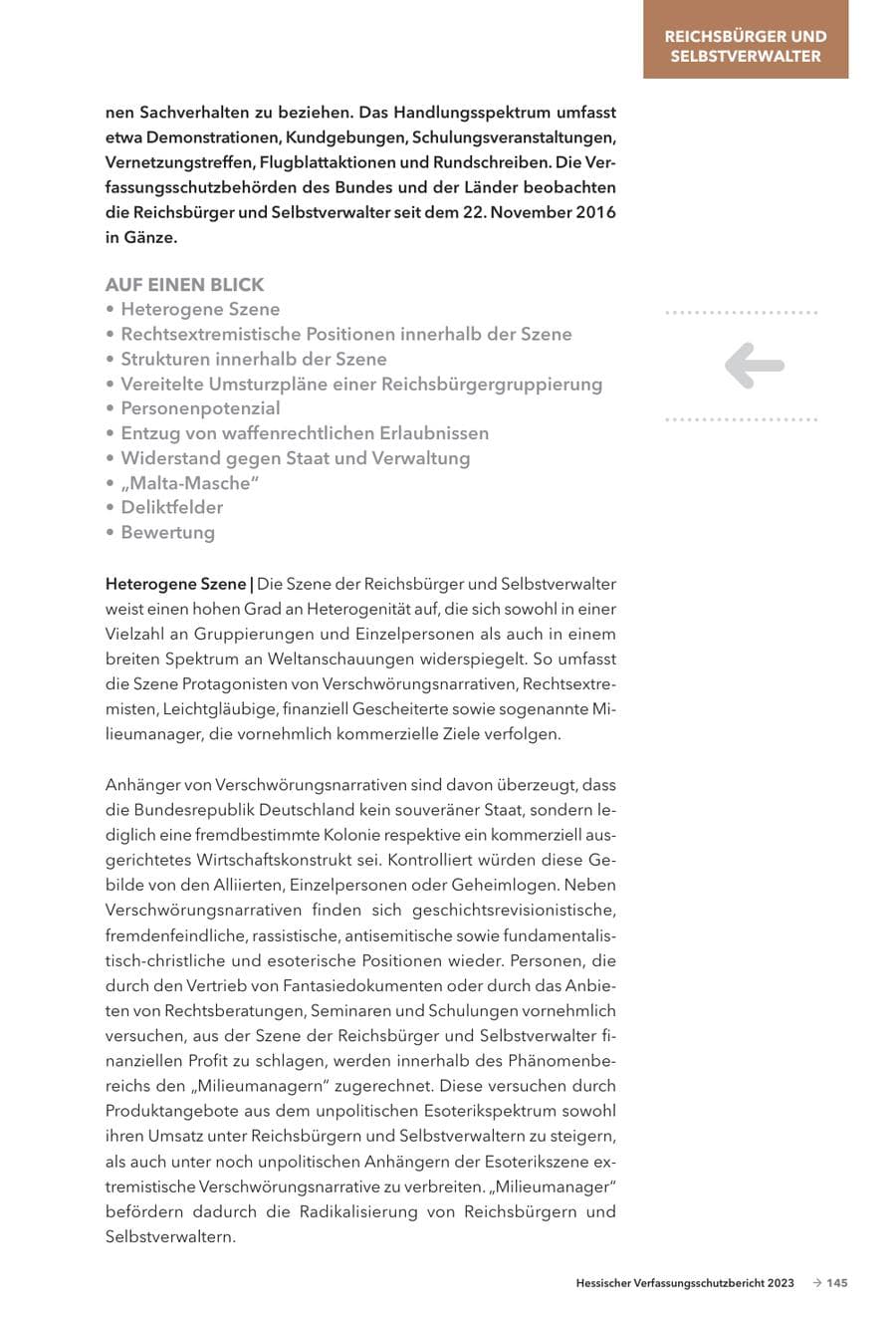 Seite 147 des Verfassungsschutzbericht 2023 Hessen