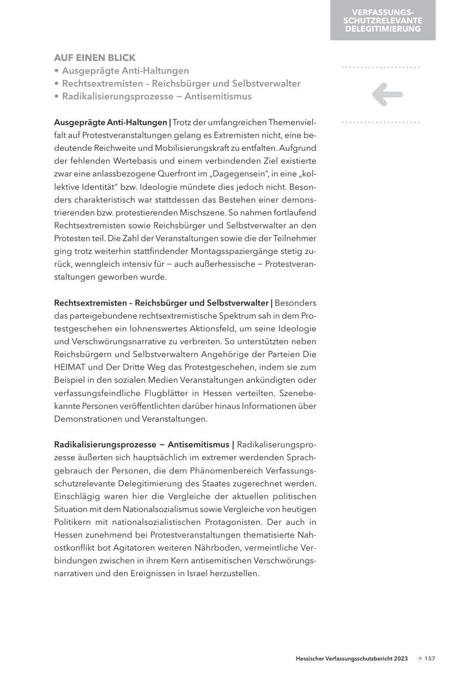 Seite 159 des Verfassungsschutzbericht 2023 Hessen