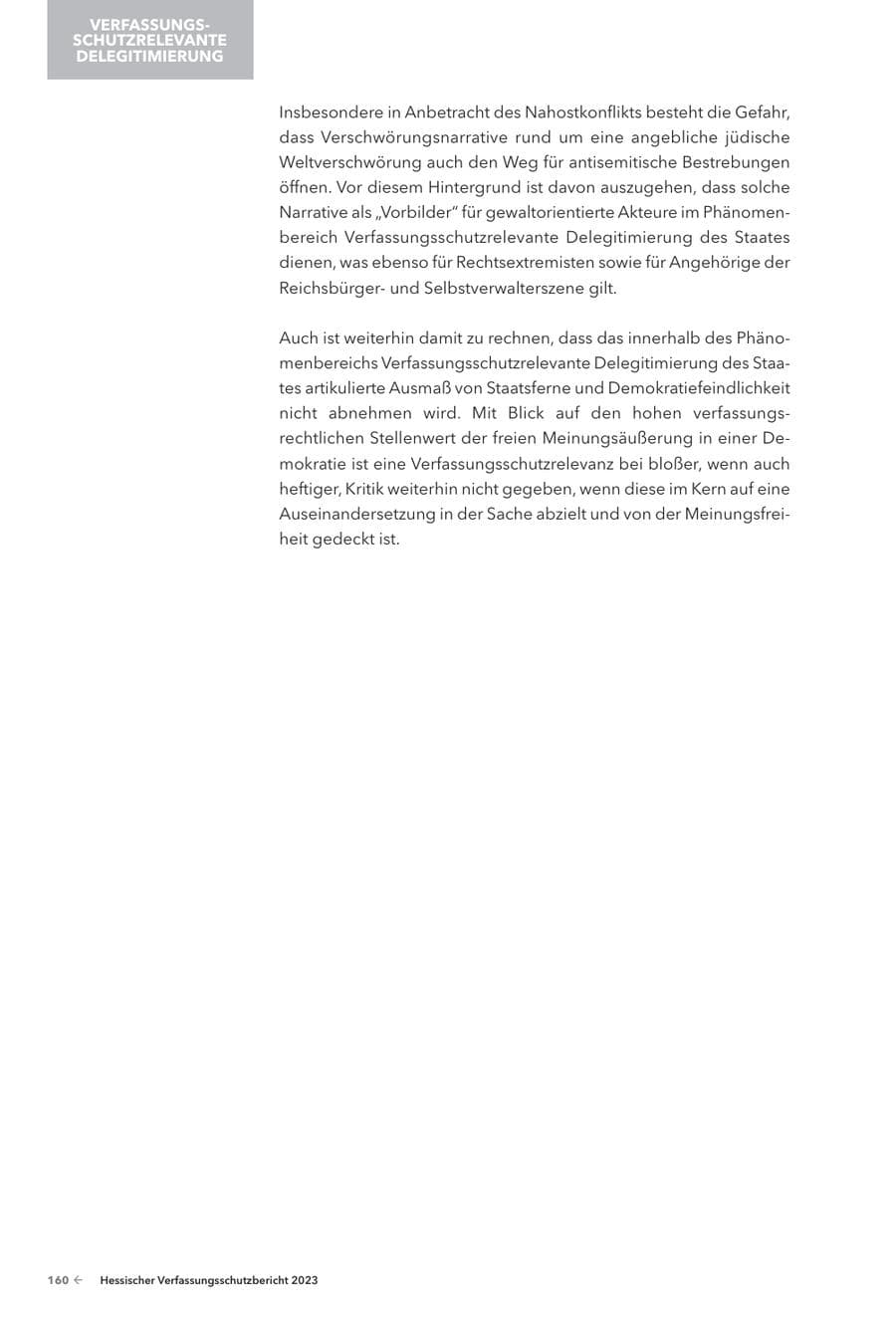 Seite 162 des Verfassungsschutzbericht 2023 Hessen