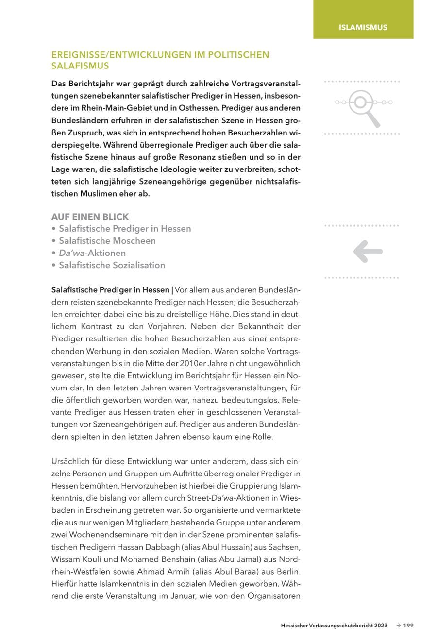 Seite 201 des Verfassungsschutzbericht 2023 Hessen