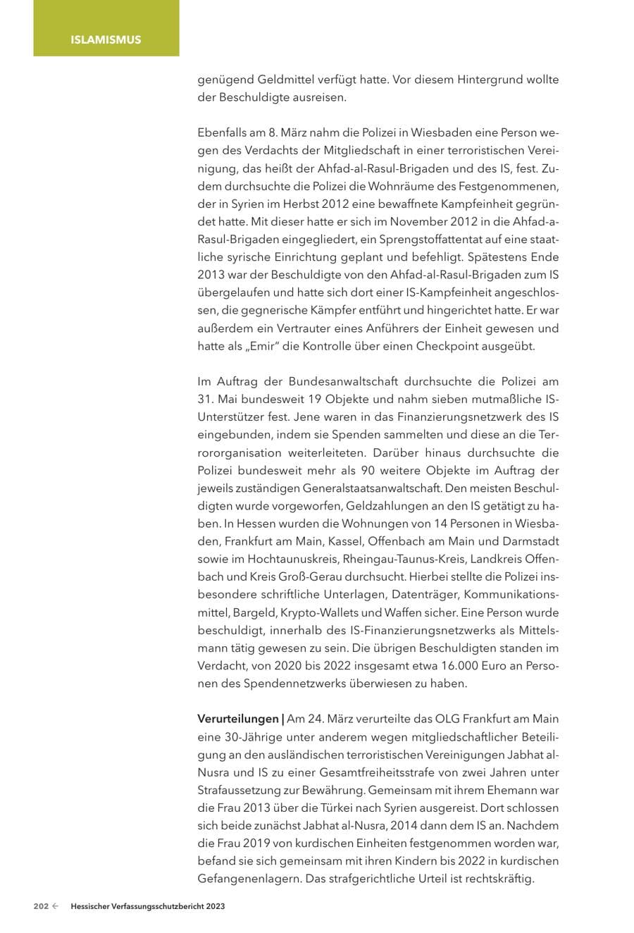 Seite 204 des Verfassungsschutzbericht 2023 Hessen
