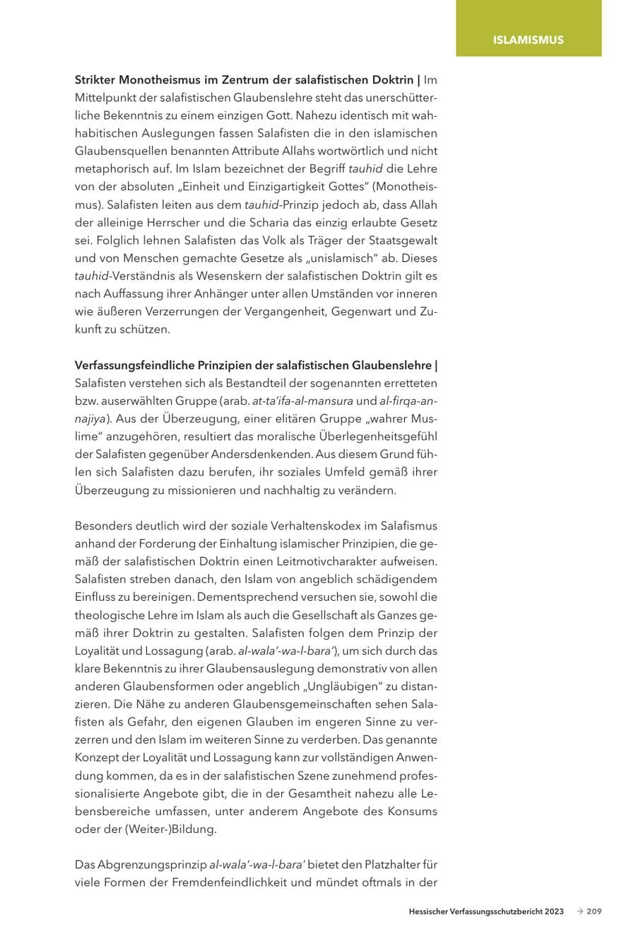 Seite 211 des Verfassungsschutzbericht 2023 Hessen