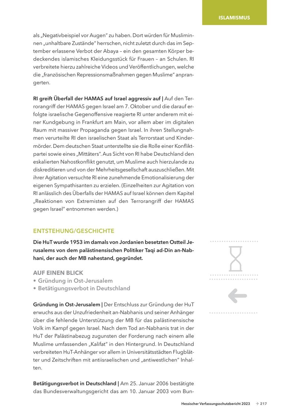 Seite 219 des Verfassungsschutzbericht 2023 Hessen