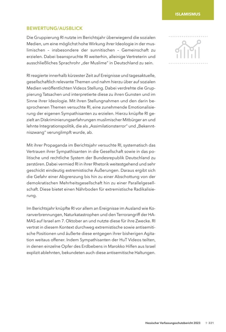 Seite 223 des Verfassungsschutzbericht 2023 Hessen