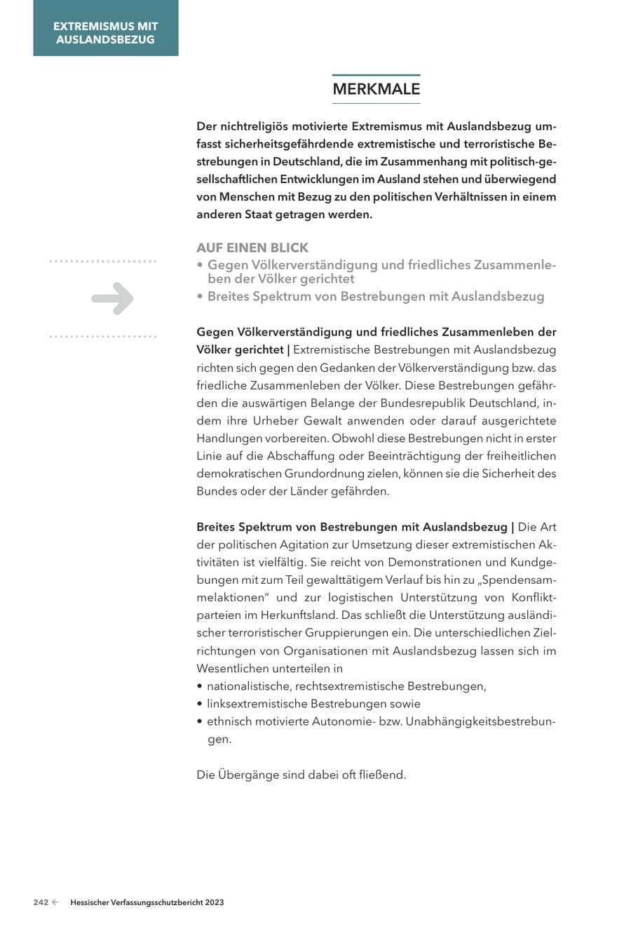 Seite 244 des Verfassungsschutzbericht 2023 Hessen