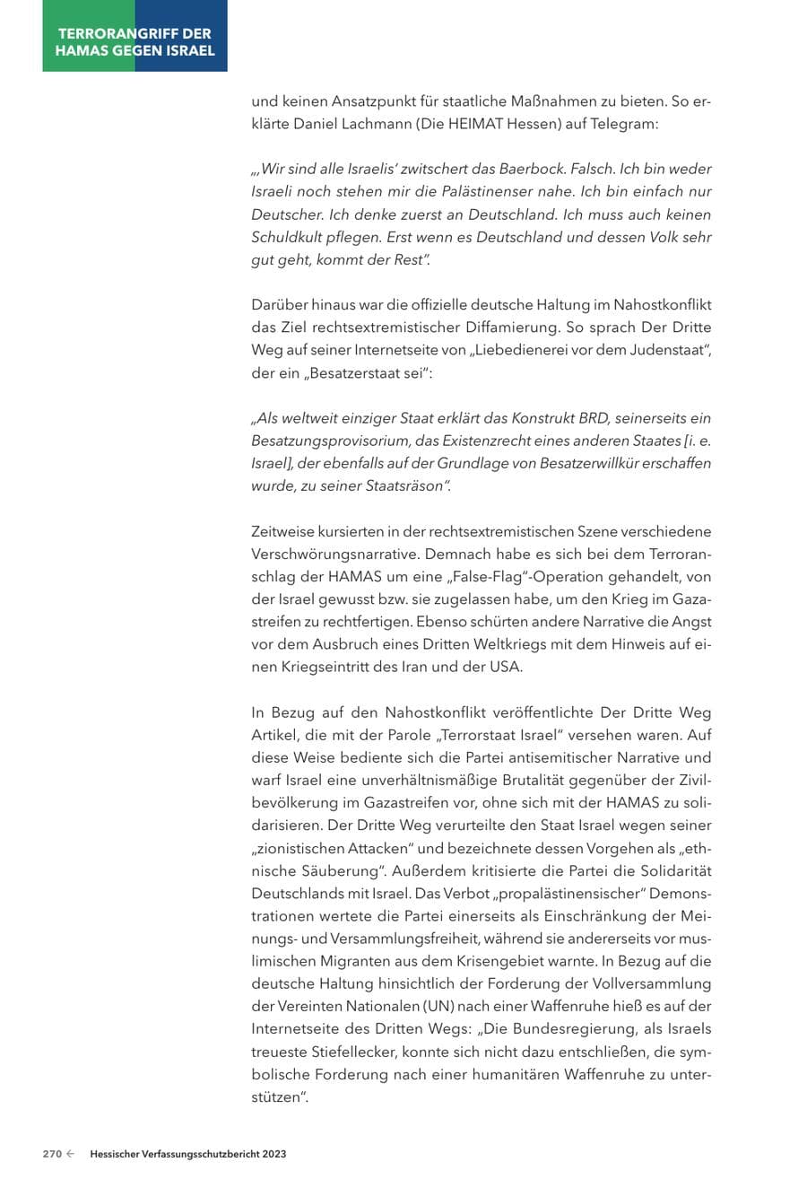 Seite 272 des Verfassungsschutzbericht 2023 Hessen