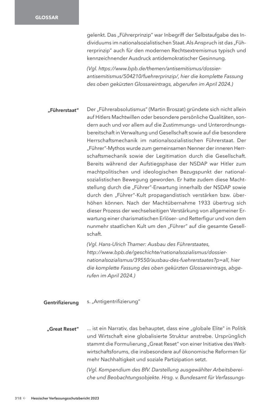 Seite 320 des Verfassungsschutzbericht 2023 Hessen
