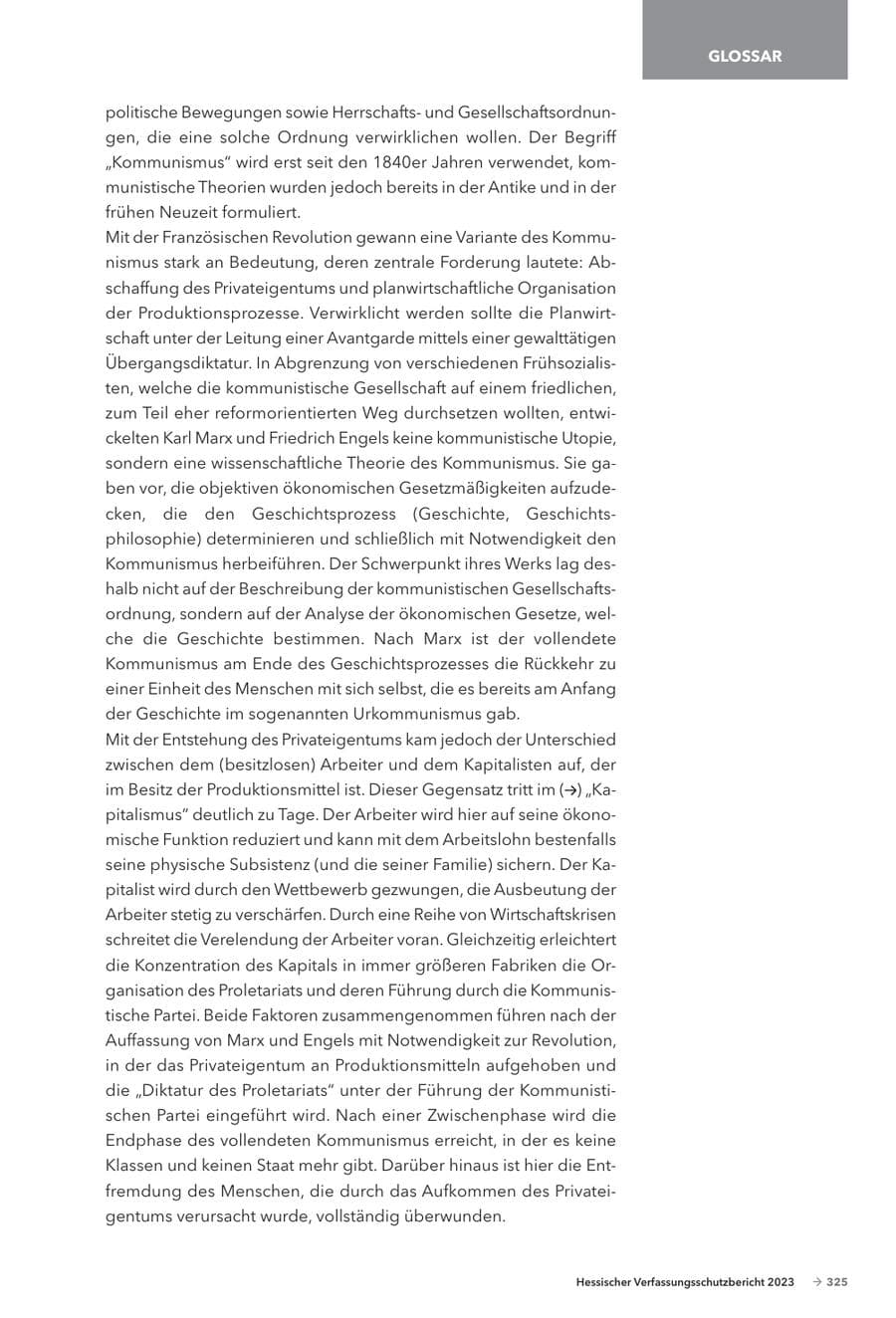 Seite 327 des Verfassungsschutzbericht 2023 Hessen