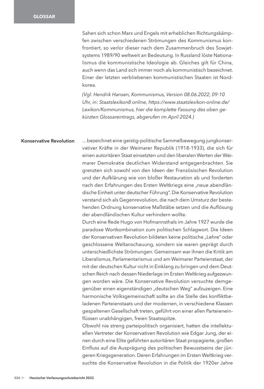 Seite 328 des Verfassungsschutzbericht 2023 Hessen