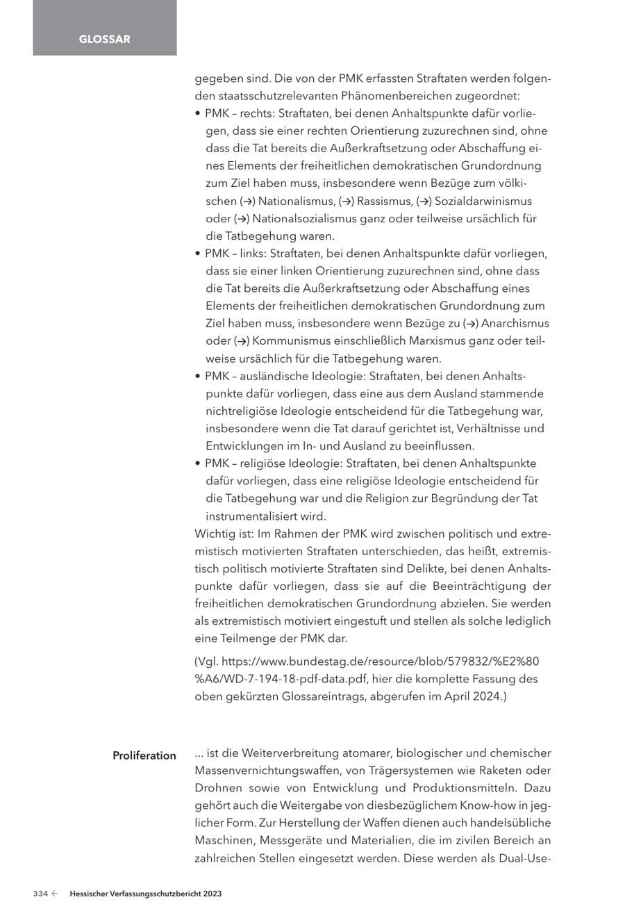 Seite 336 des Verfassungsschutzbericht 2023 Hessen