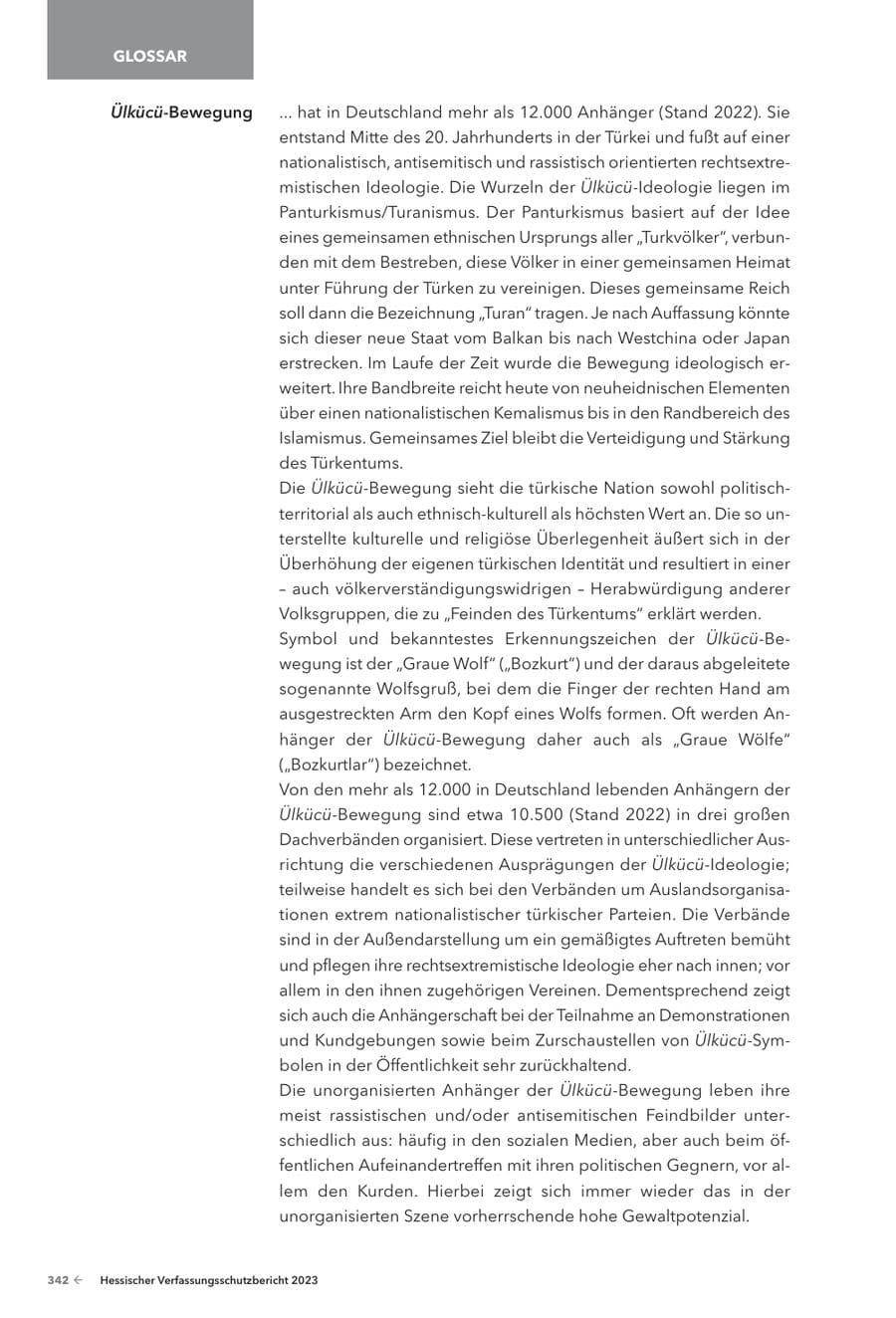 Seite 344 des Verfassungsschutzbericht 2023 Hessen