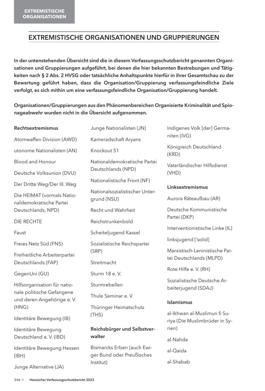 Seite 348 des Verfassungsschutzbericht 2023 Hessen