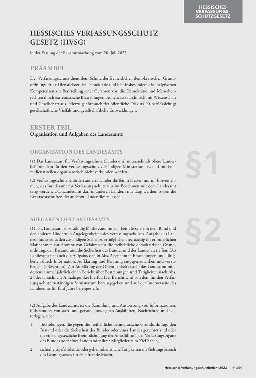 Seite 361 des Verfassungsschutzbericht 2023 Hessen
