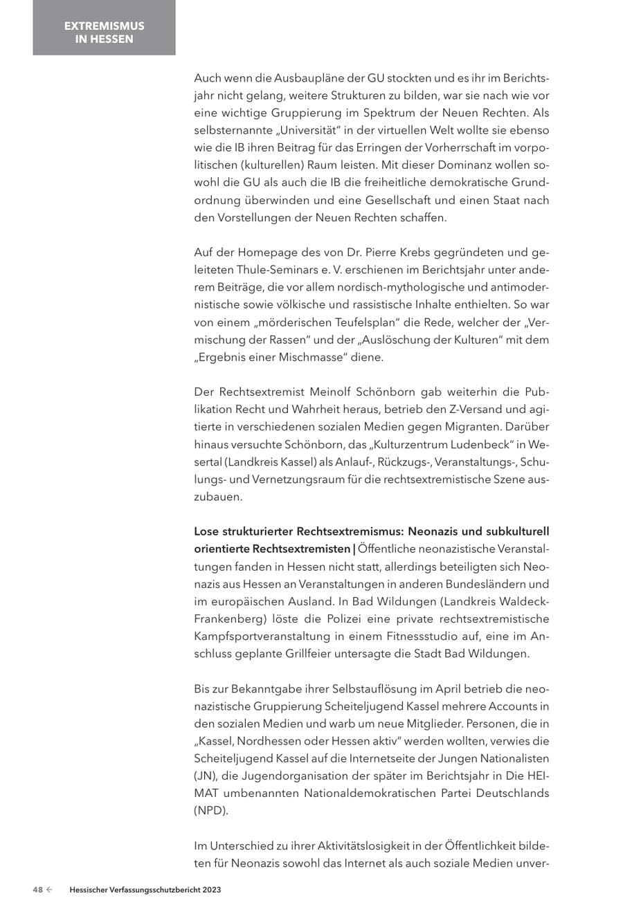 Seite 50 des Verfassungsschutzbericht 2023 Hessen
