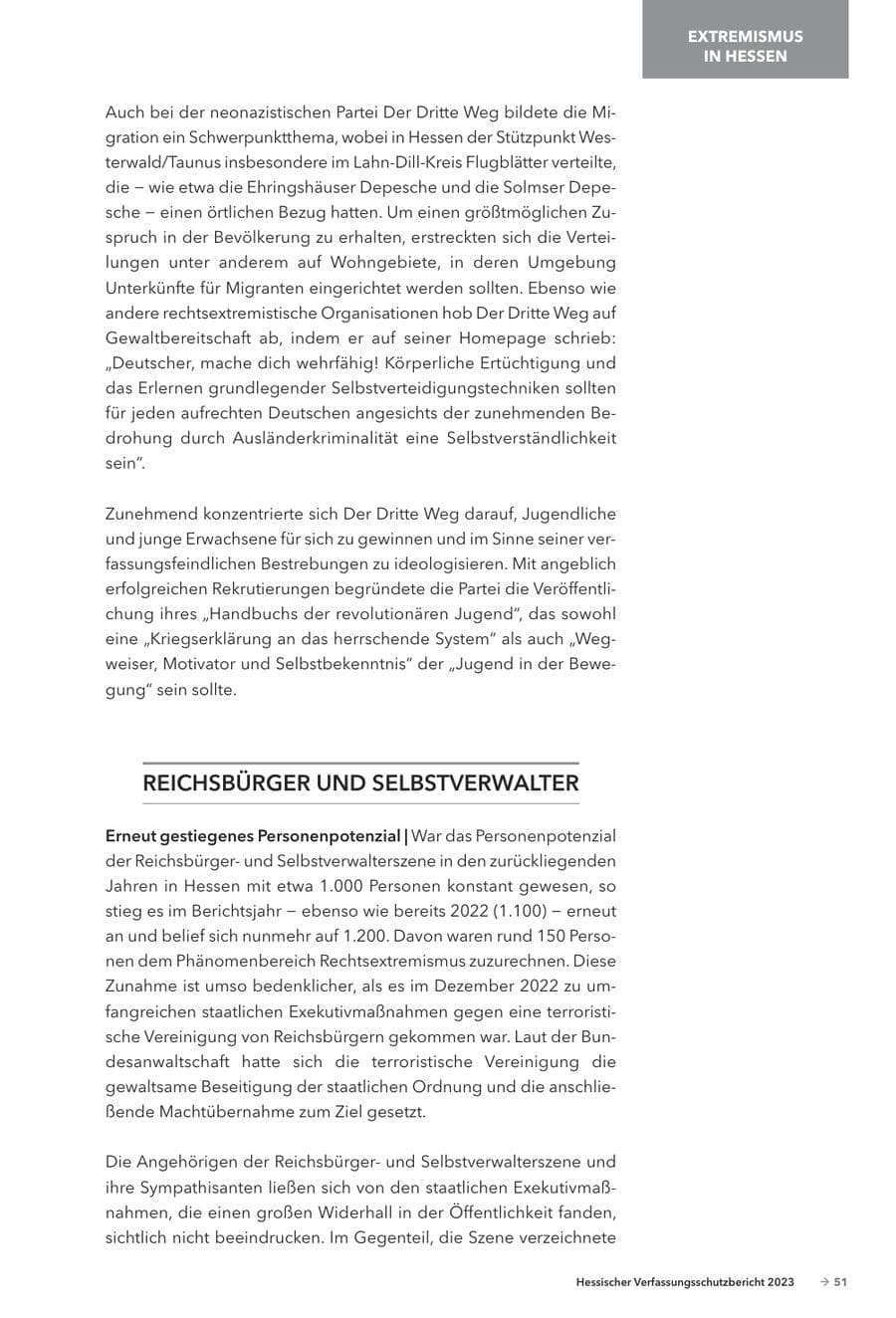 Seite 53 des Verfassungsschutzbericht 2023 Hessen