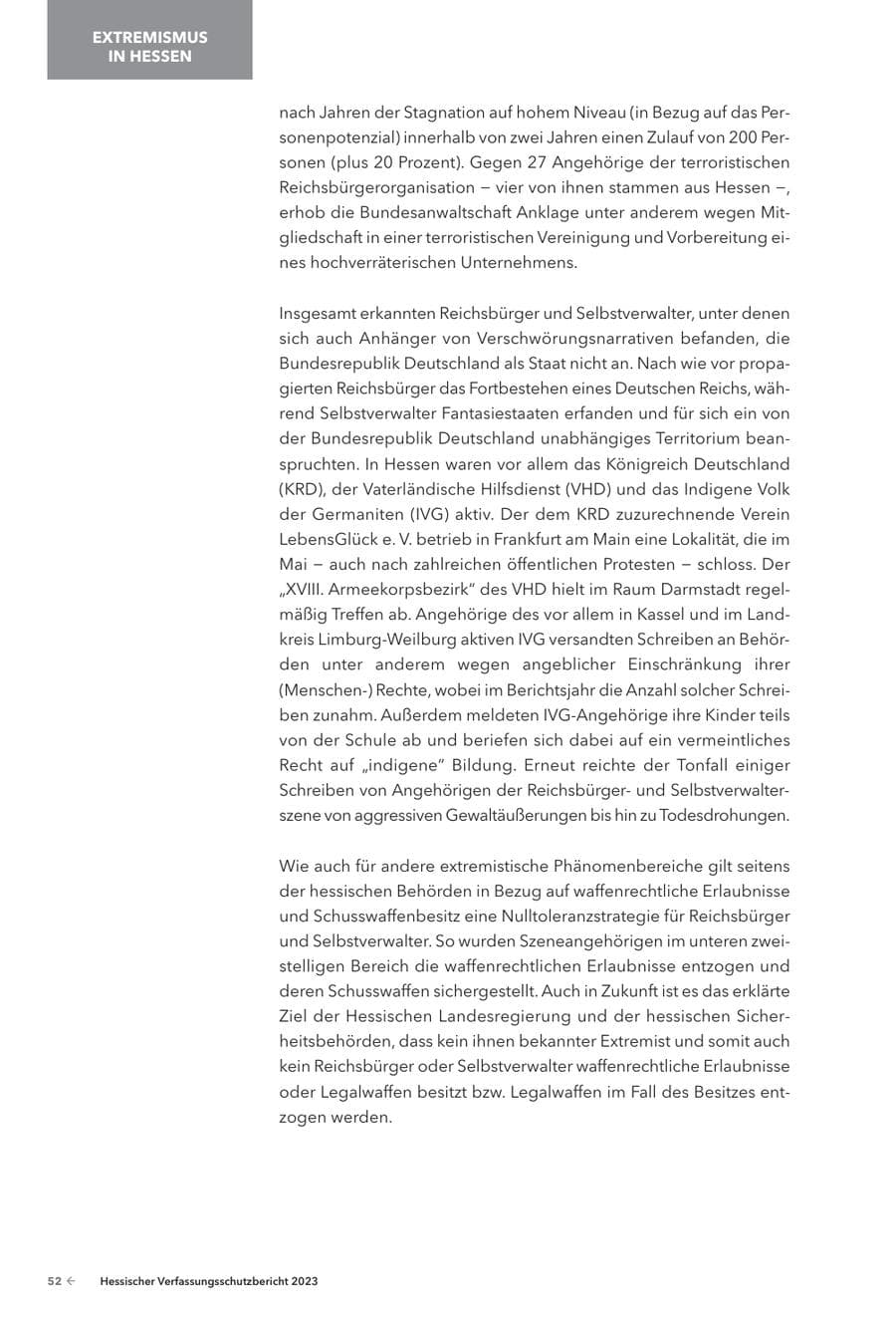 Seite 54 des Verfassungsschutzbericht 2023 Hessen