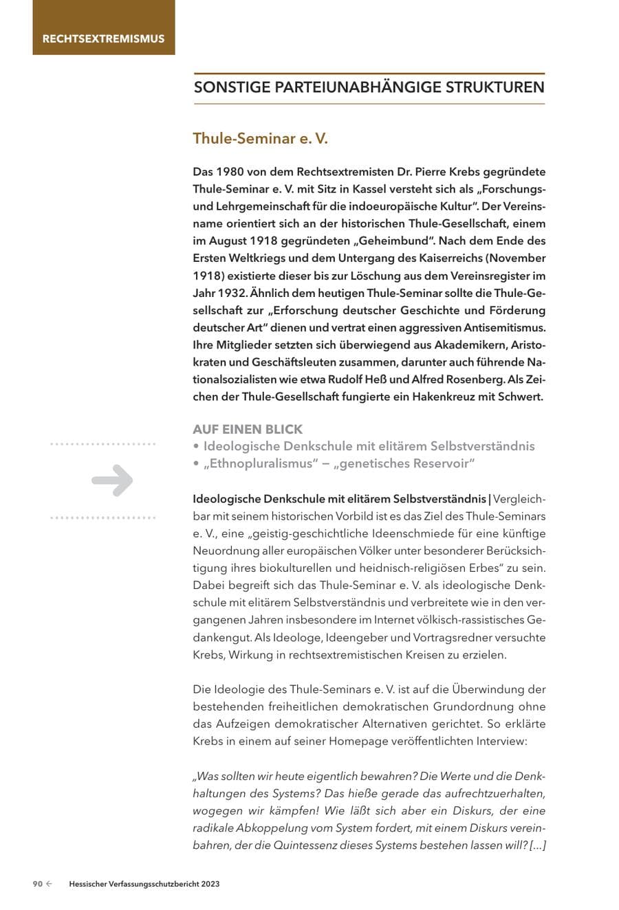 Seite 92 des Verfassungsschutzbericht 2023 Hessen
