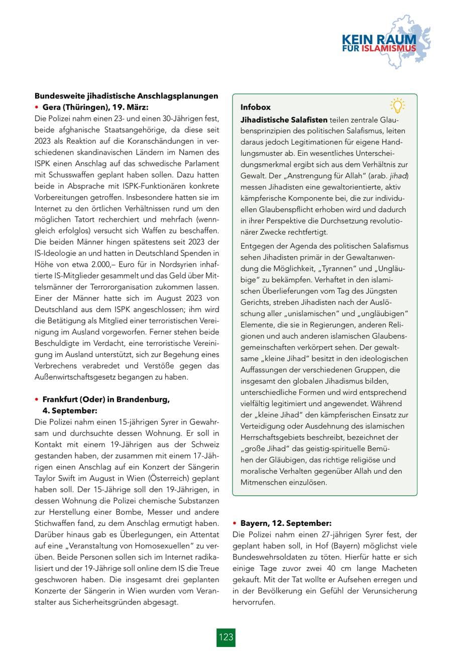 Seite 123 des Verfassungsschutzbericht 2024 Hessen
