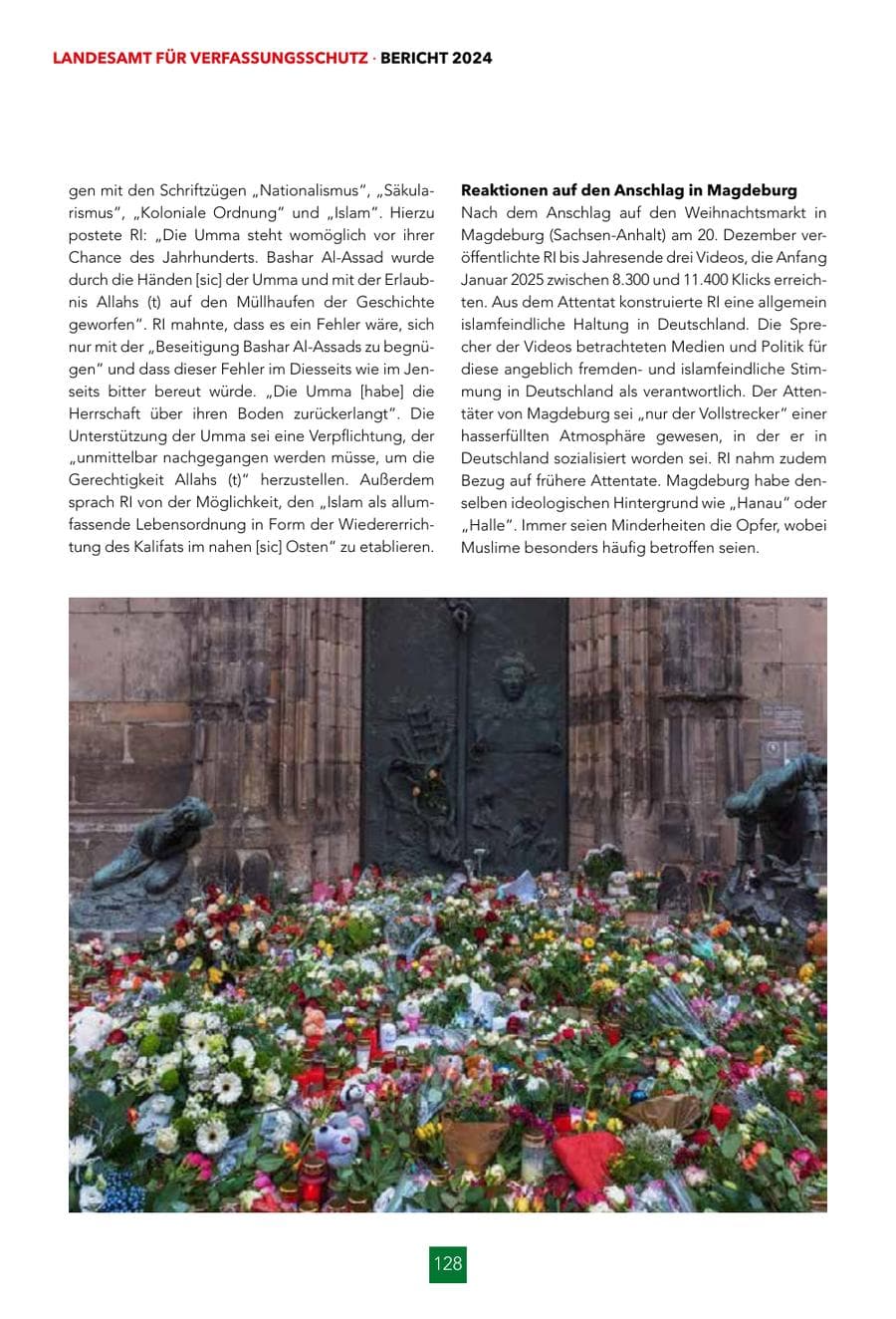 Seite 128 des Verfassungsschutzbericht 2024 Hessen