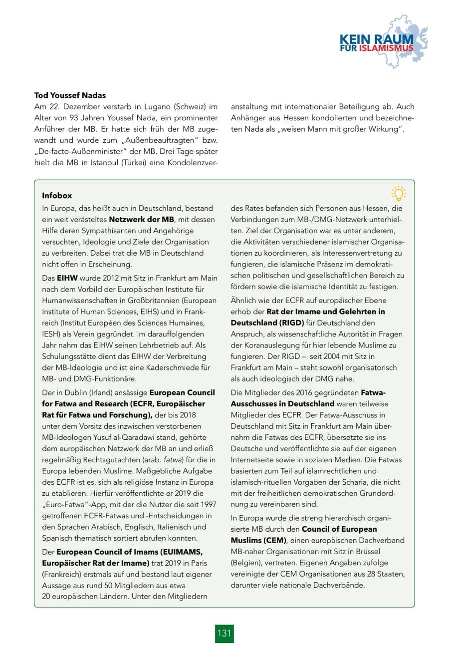 Seite 131 des Verfassungsschutzbericht 2024 Hessen