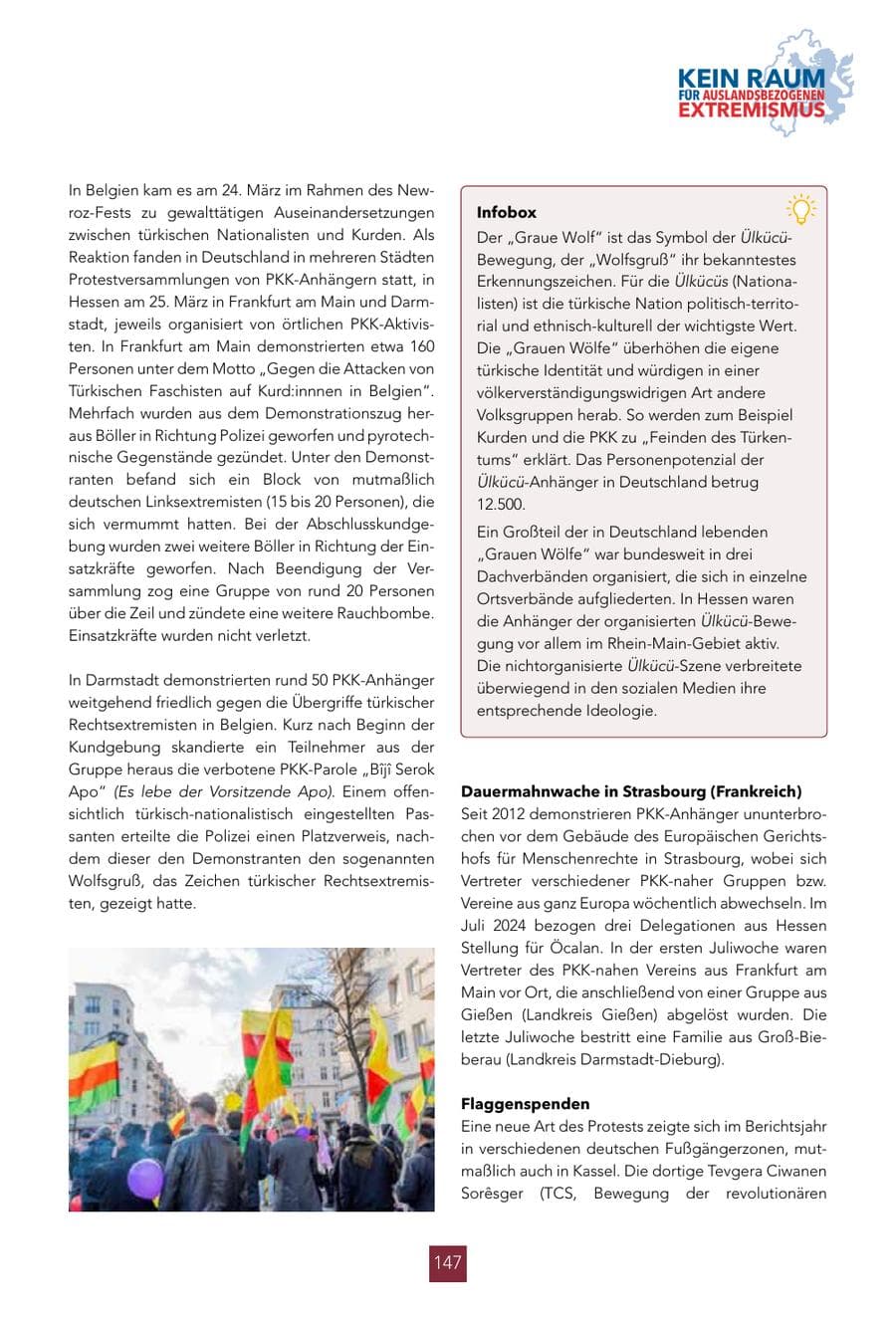 Seite 147 des Verfassungsschutzbericht 2024 Hessen