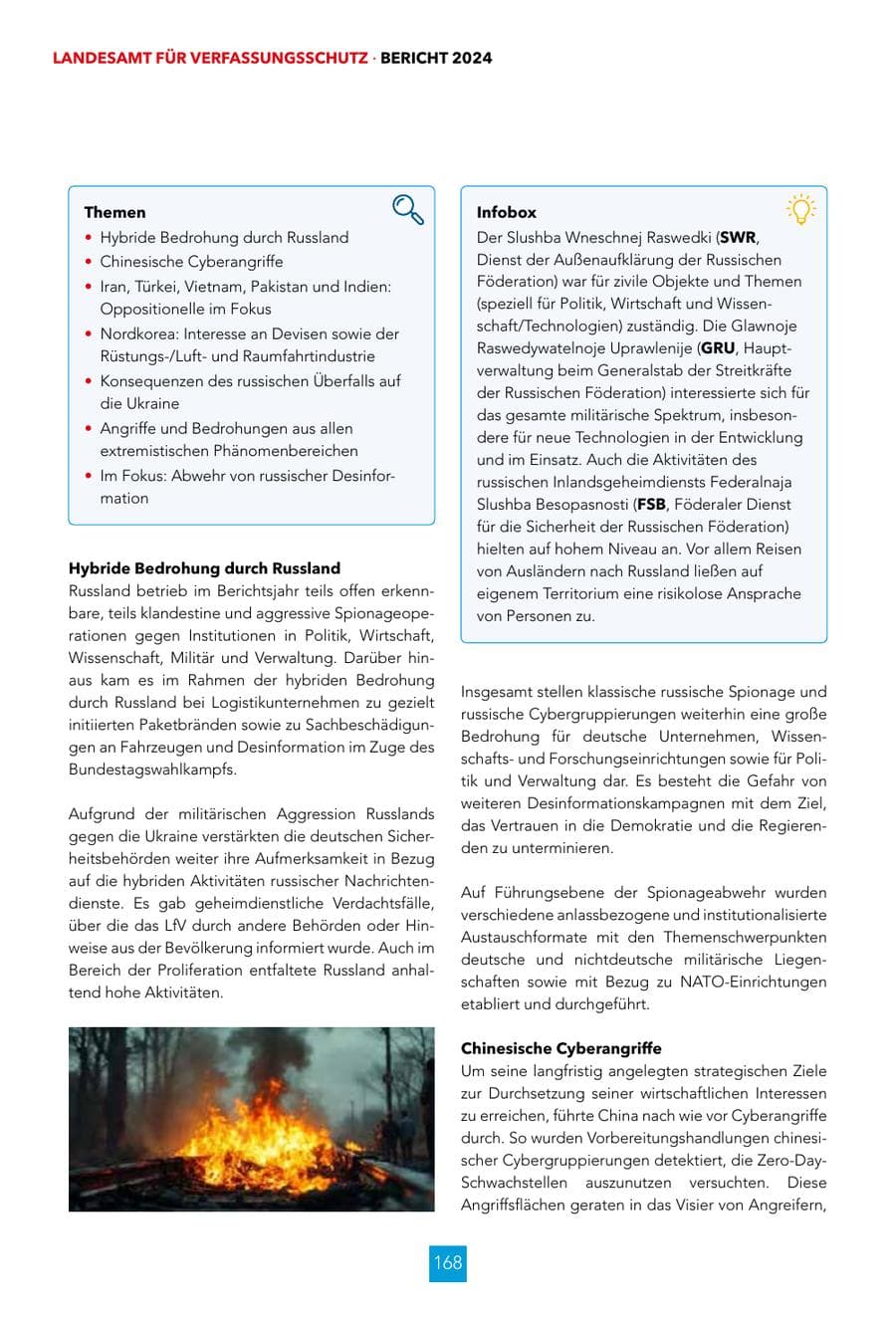 Seite 168 des Verfassungsschutzbericht 2024 Hessen