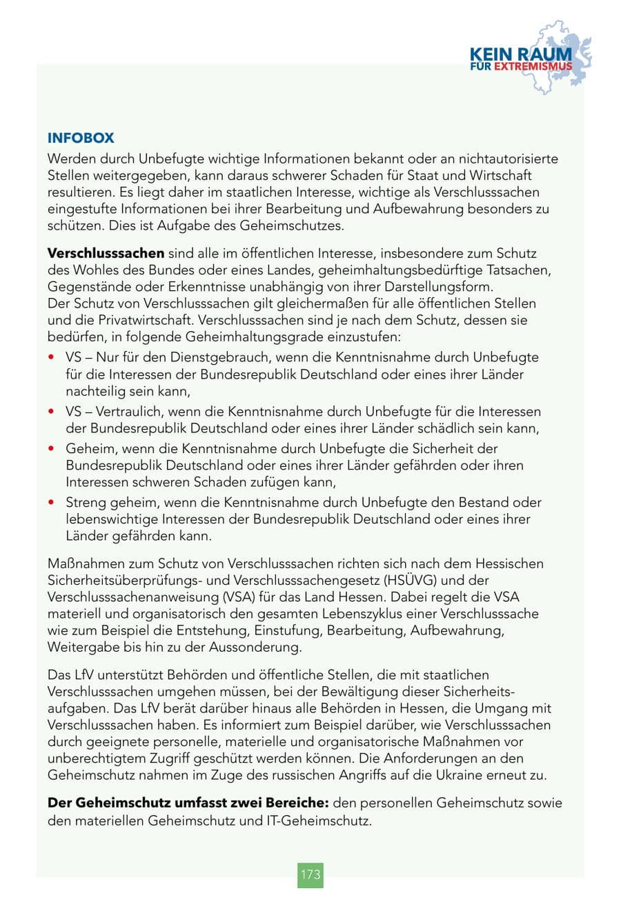 Seite 173 des Verfassungsschutzbericht 2024 Hessen