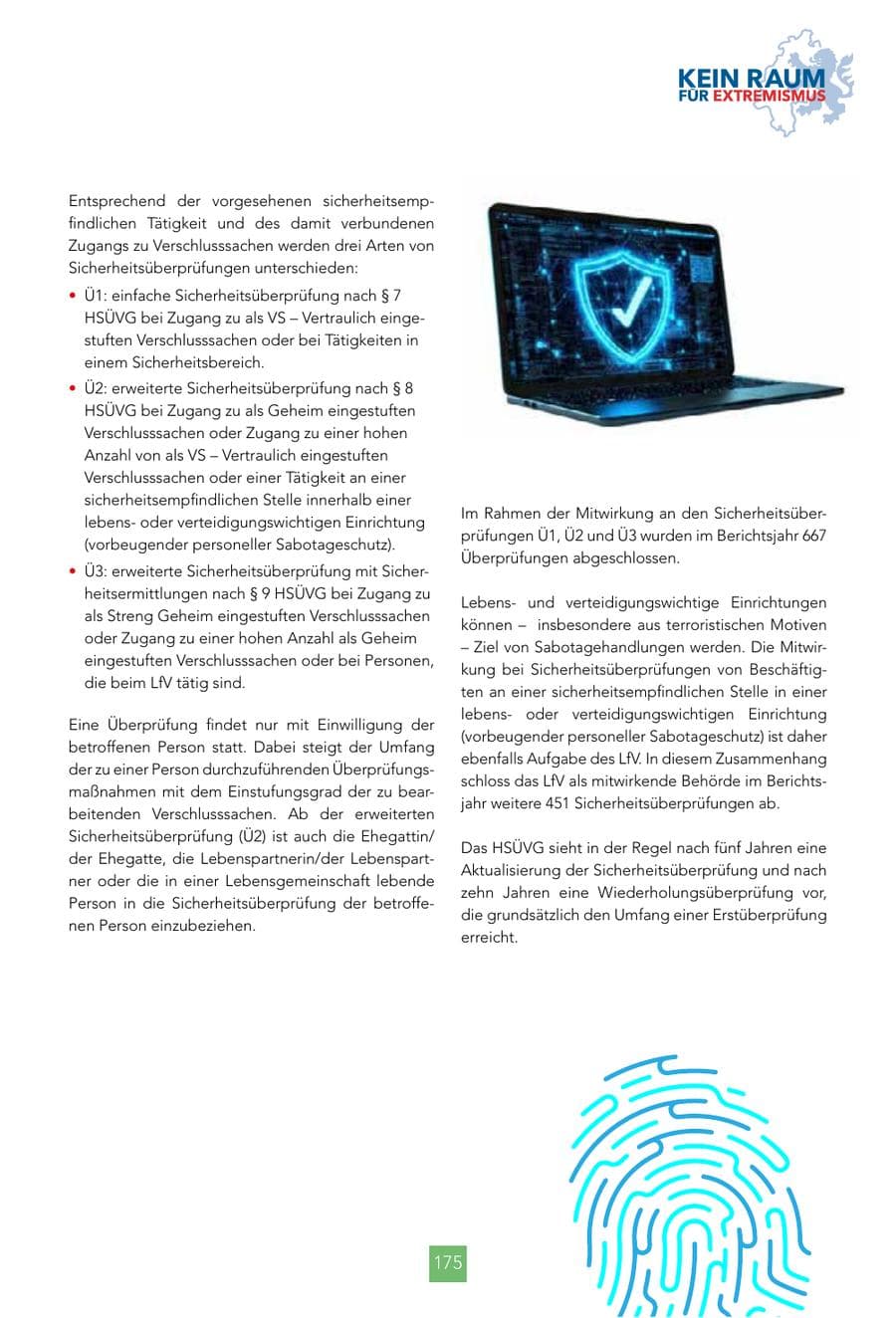 Seite 175 des Verfassungsschutzbericht 2024 Hessen