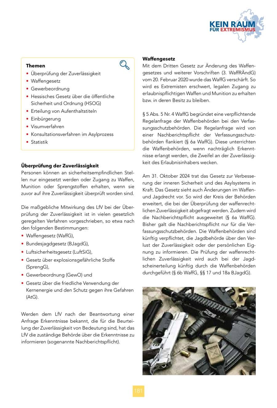 Seite 181 des Verfassungsschutzbericht 2024 Hessen