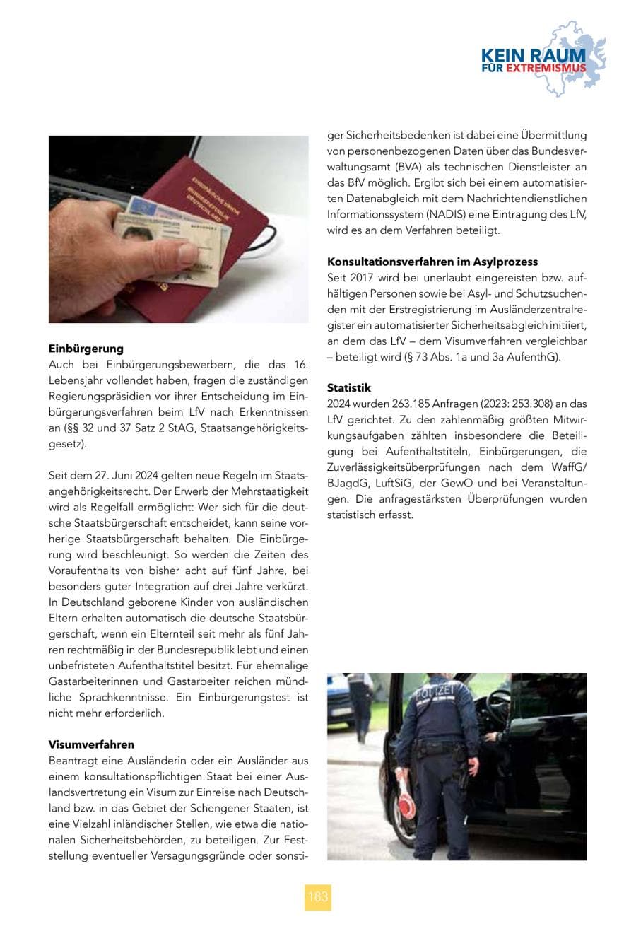 Seite 183 des Verfassungsschutzbericht 2024 Hessen