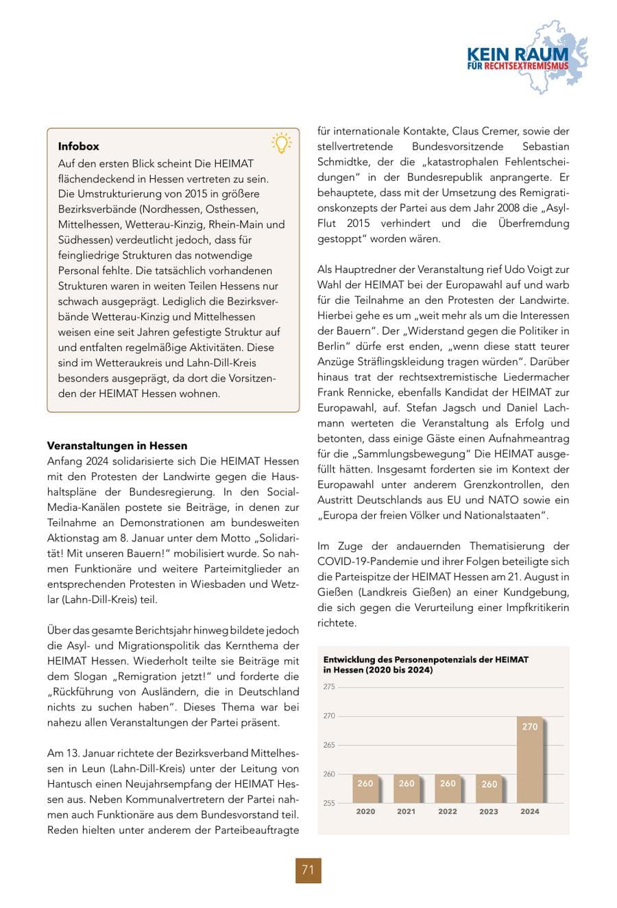 Seite 71 des Verfassungsschutzbericht 2024 Hessen