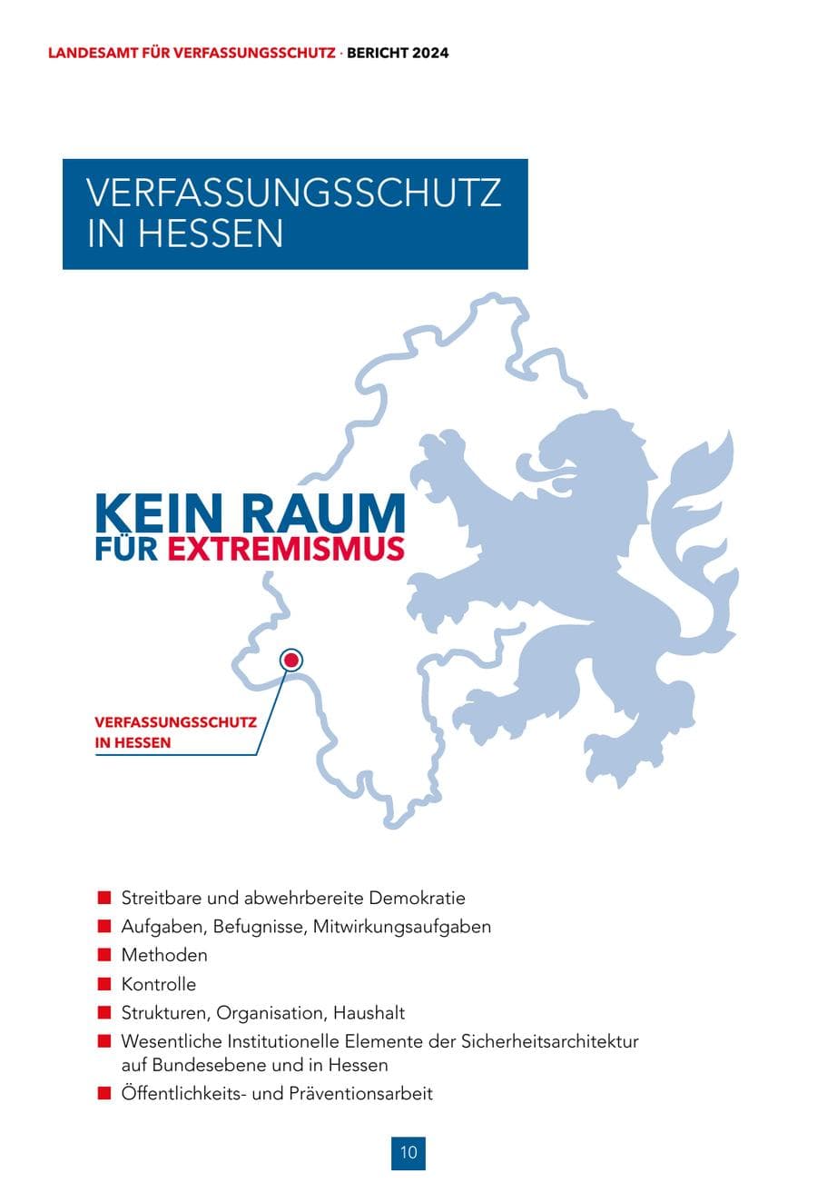 Seite 10 des Verfassungsschutzbericht 2024 Hessen