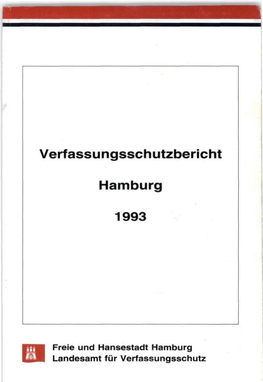 Seite 1 des Verfassungsschutzbericht 1993 Hamburg