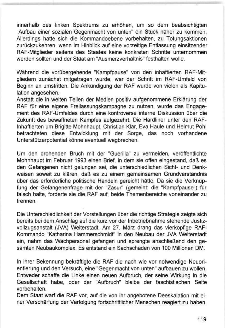 Seite 119 des Verfassungsschutzbericht 1993 Hamburg