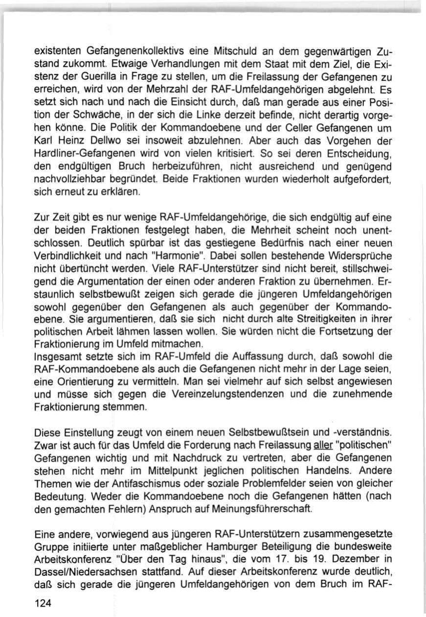 Seite 124 des Verfassungsschutzbericht 1993 Hamburg